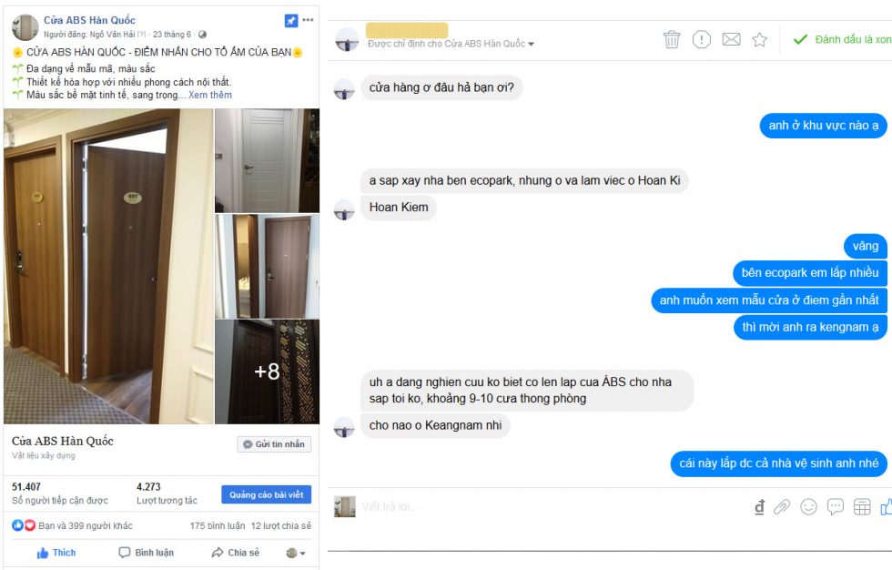 Kết quả 1 bài viết trong quá trình chạy quảng cáo Facebook tại Bắc Ninh